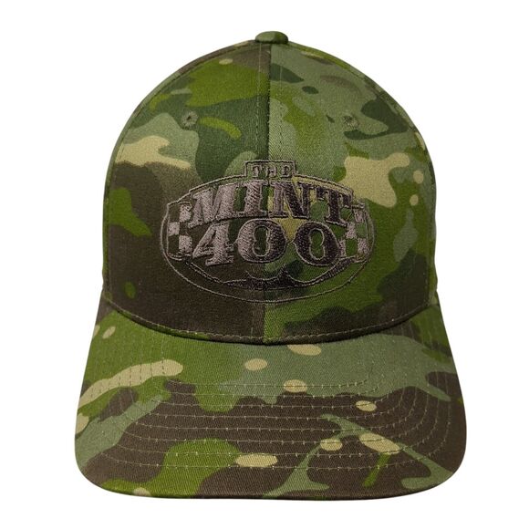 The Mint 400 Fitted Hat Camouflage S/M Embroidered 6 Panel Flexfit Yupoong - Picture 1 of 8